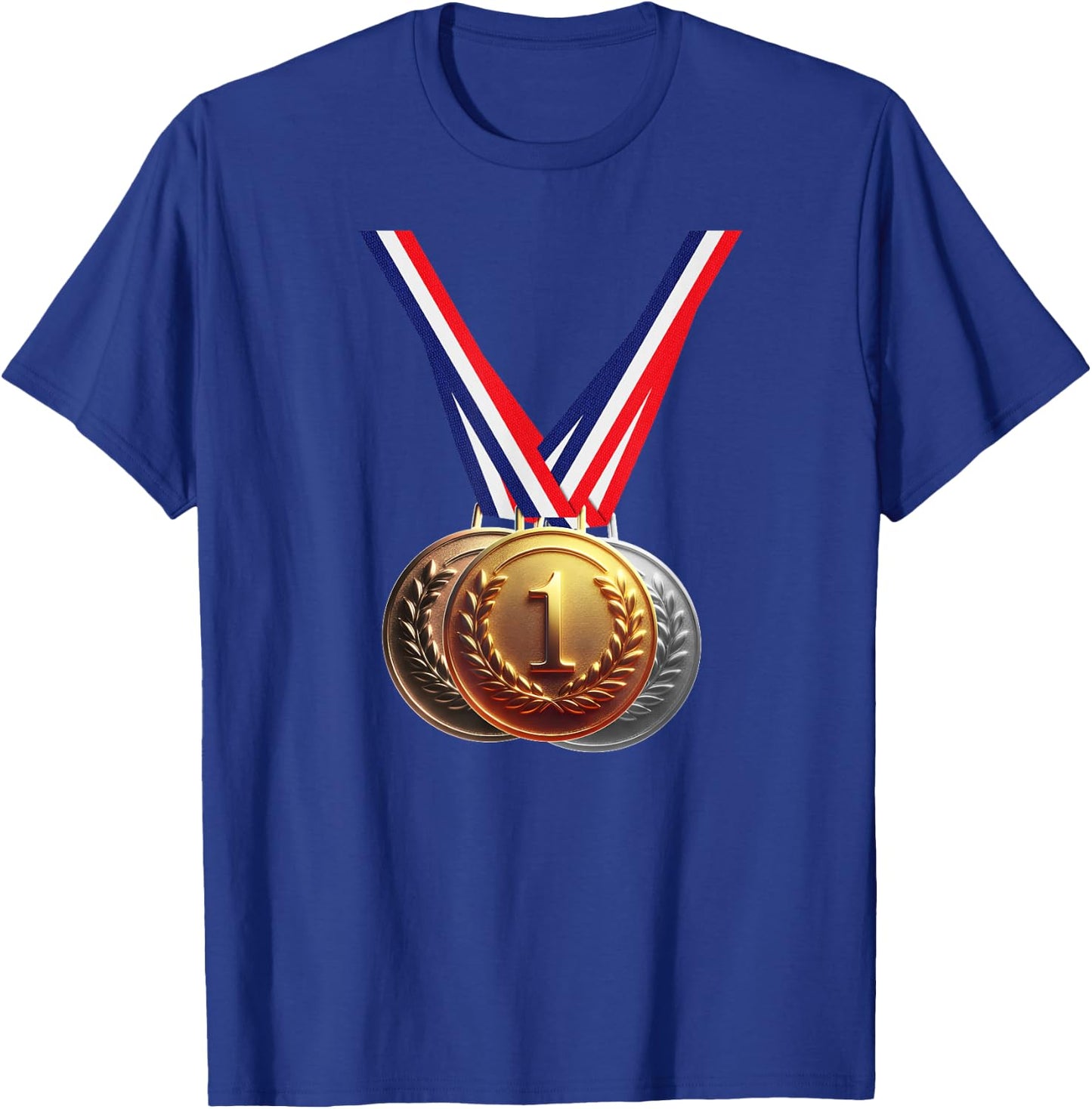 Golden Medal Medals for Winners School Team and Champions T-Shirt - T-Shirt | Royal