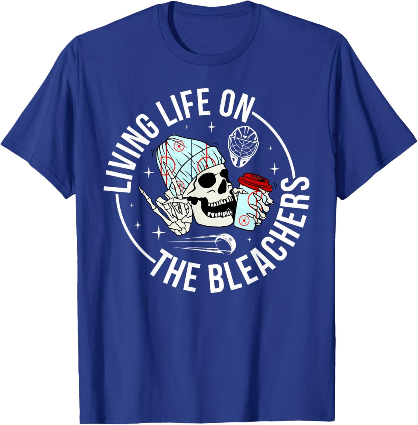 On The Bleachers Hockey Keeper Mom Of A Hockey Goalie Mother T-Shirt - T-Shirt | Royal