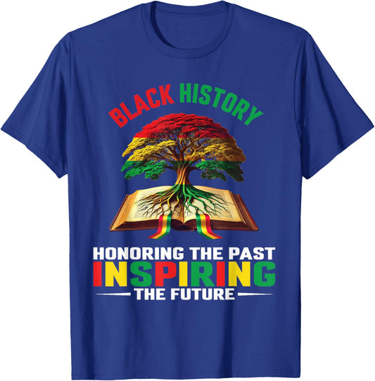 Honoring Past Inspiring Future Men Women Black History Month T-Shirt - T-Shirt | Royal