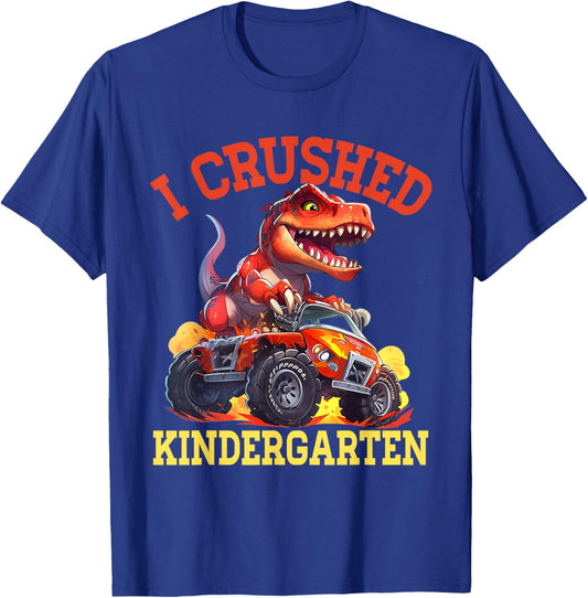 I Crushed Kindergarten Monster Truck Graduation Boys T-Shirt - T-Shirt | Royal