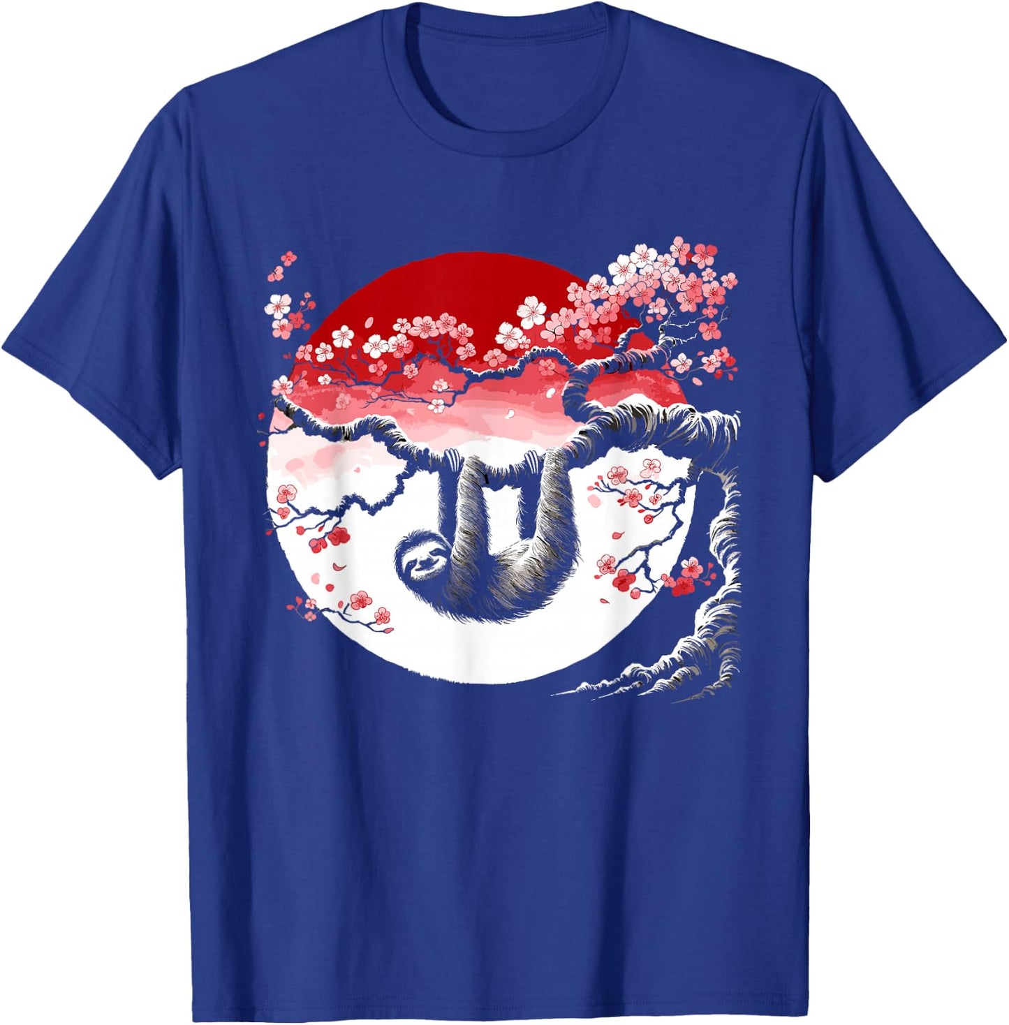 Kawaii Sloth Anime Japan Sakura Men Women Kids Funny Sloth T-Shirt - T-Shirt | Royal