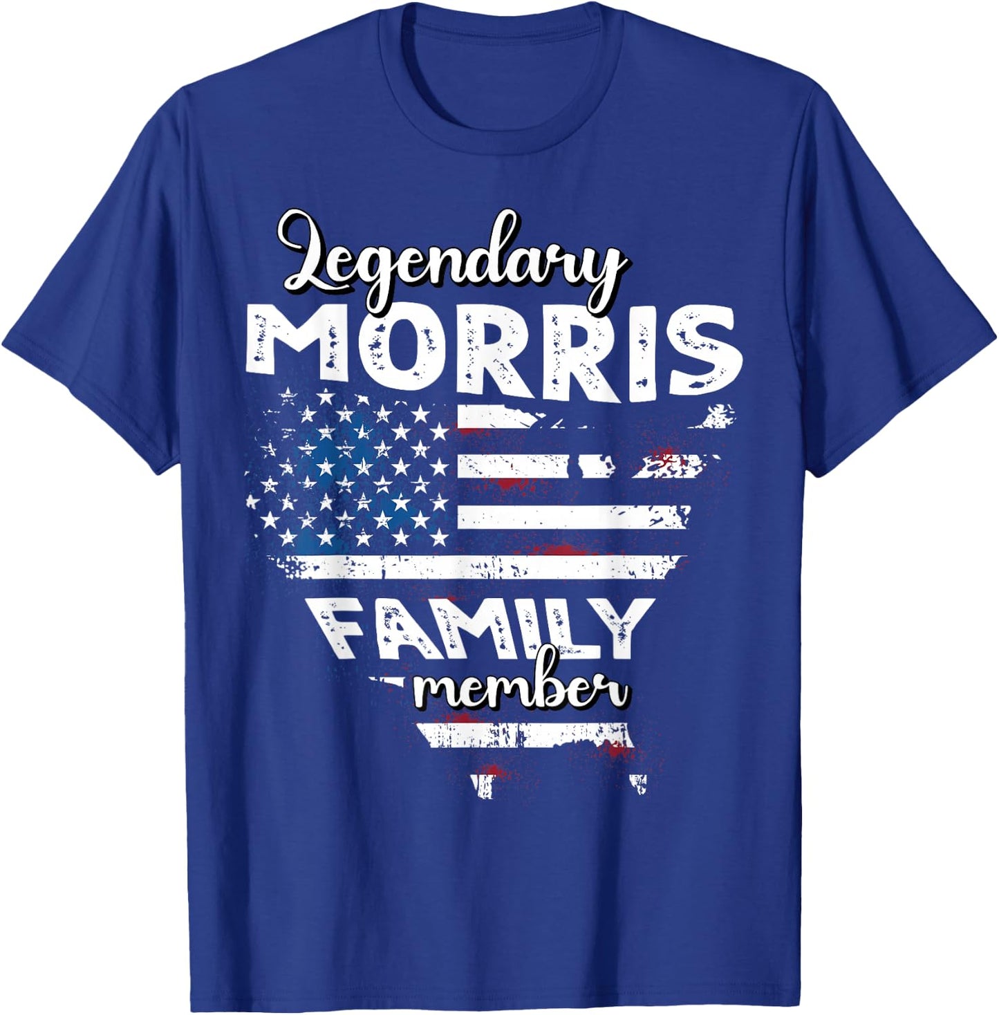 Surname Morris US Flag Morris Last Name Morris T-Shirt - T-Shirt | Royal