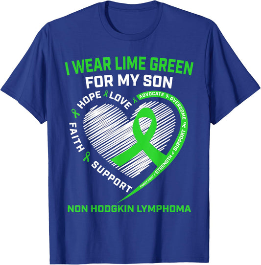 Green Non Hodgkins Lymphoma Cancer Awareness Shirt Son Gifts T-Shirt - T-Shirt | Royal