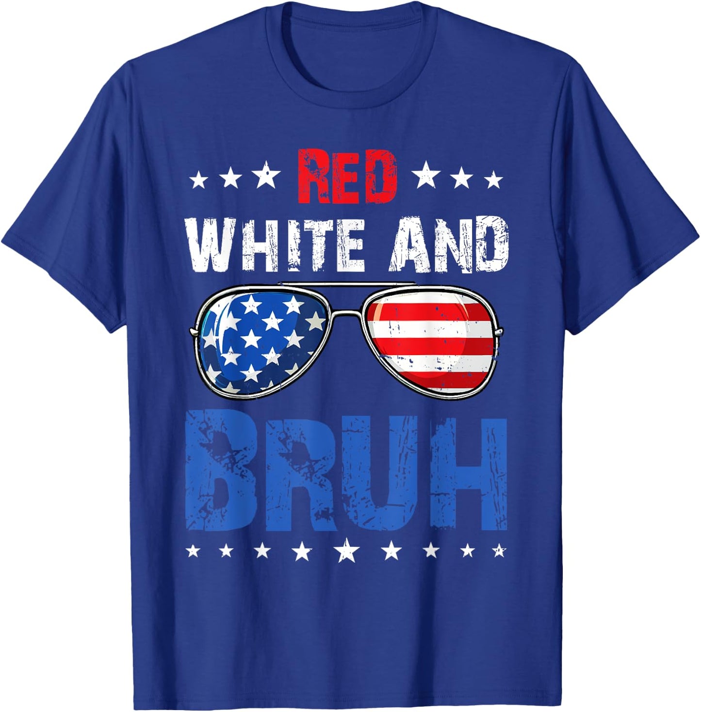 Red White And Bruh 4th Of July Boys Patriotic Teens Kids T-Shirt - T-Shirt | Royal