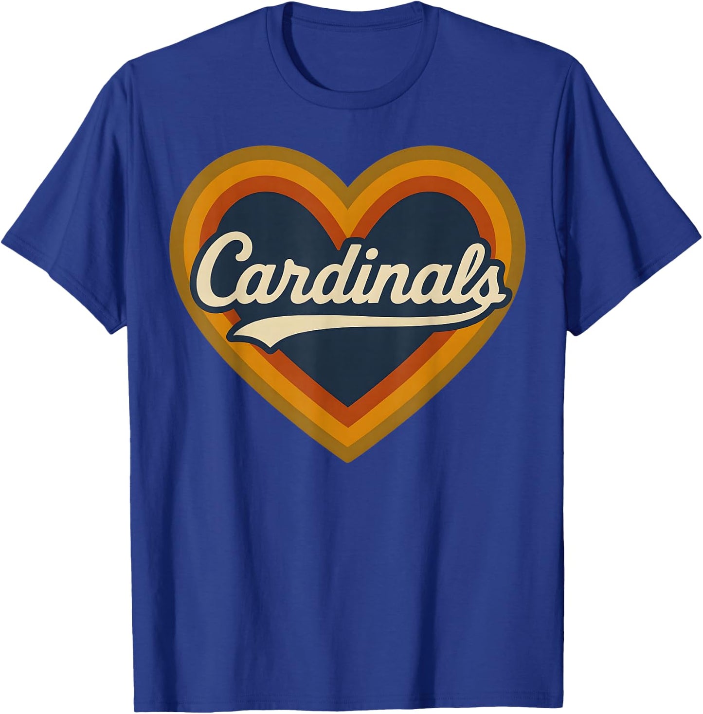 Retro Heart Cardinals Classic Vibe Graphic Gift Men Women T-Shirt - T-Shirt | Royal