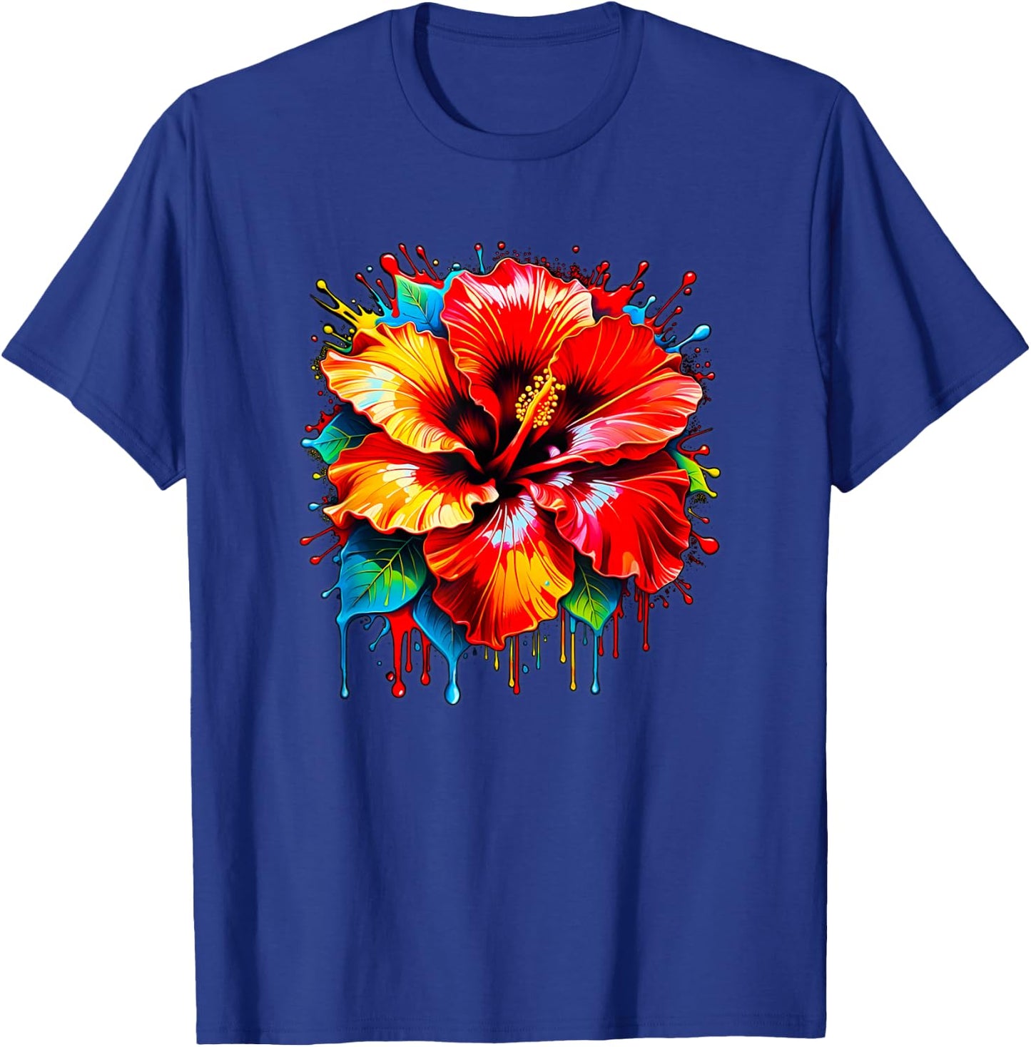 Cute Colorful Maga Hibiscus Flower Graphic Summer Design Women Kids T-Shirt - T-Shirt | Royal