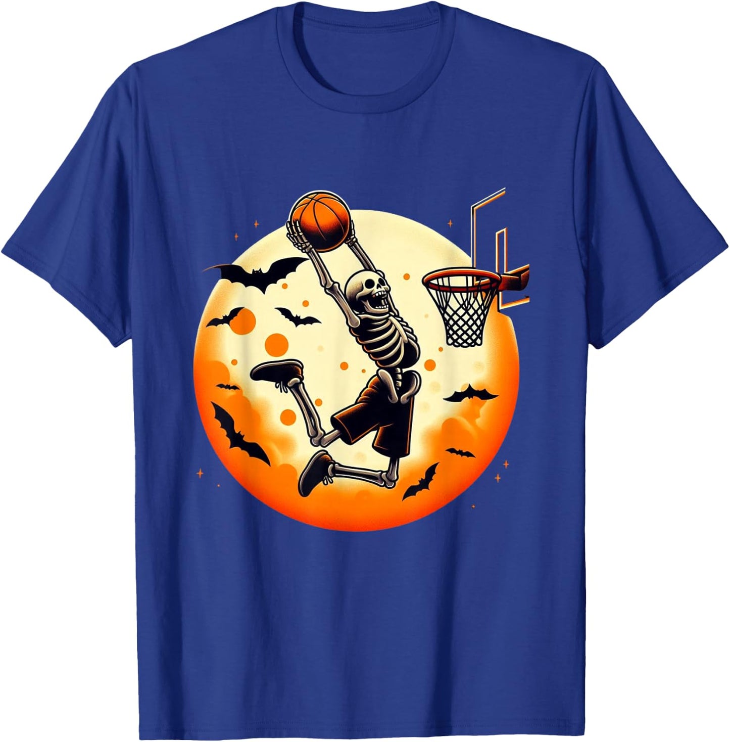 Basketball Skeleton Halloween Men Boys Basketball Halloween T-Shirt - T-Shirt | Royal