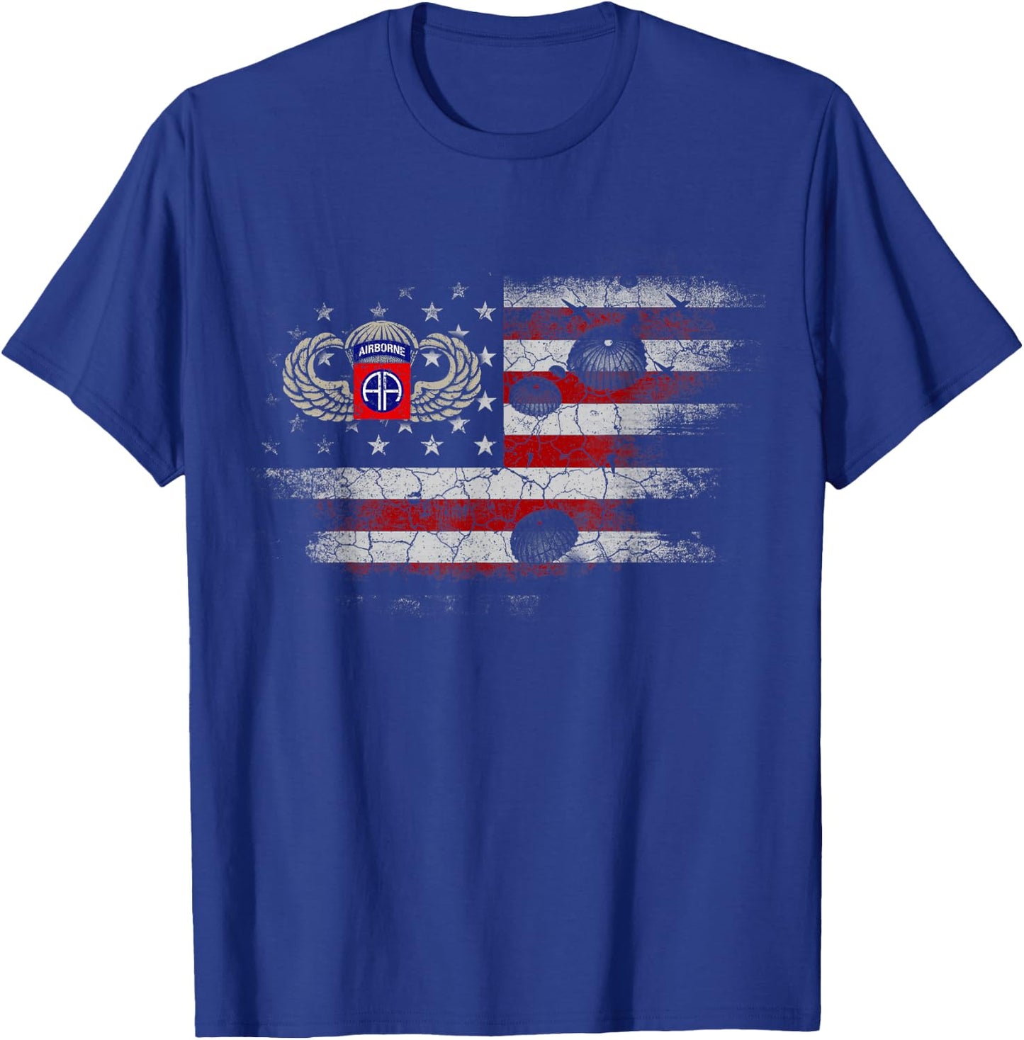 82nd Army Airborne Division Flag , Veterans Day Gift T-Shirt - T-Shirt | Royal