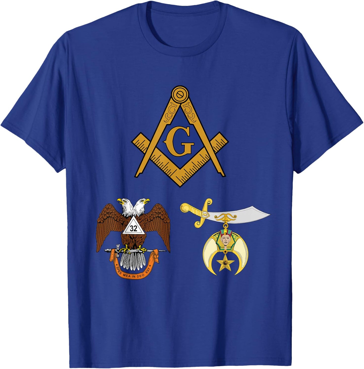 Master Mason 32nd Degree Shrine AASR Noble Masonic WD Blue T-Shirt - T-Shirt | Royal