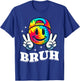 Peace Bruh For Girls Kids Boys Tie Dye Retro Groovy Birthday T-Shirt - T-Shirt | Royal