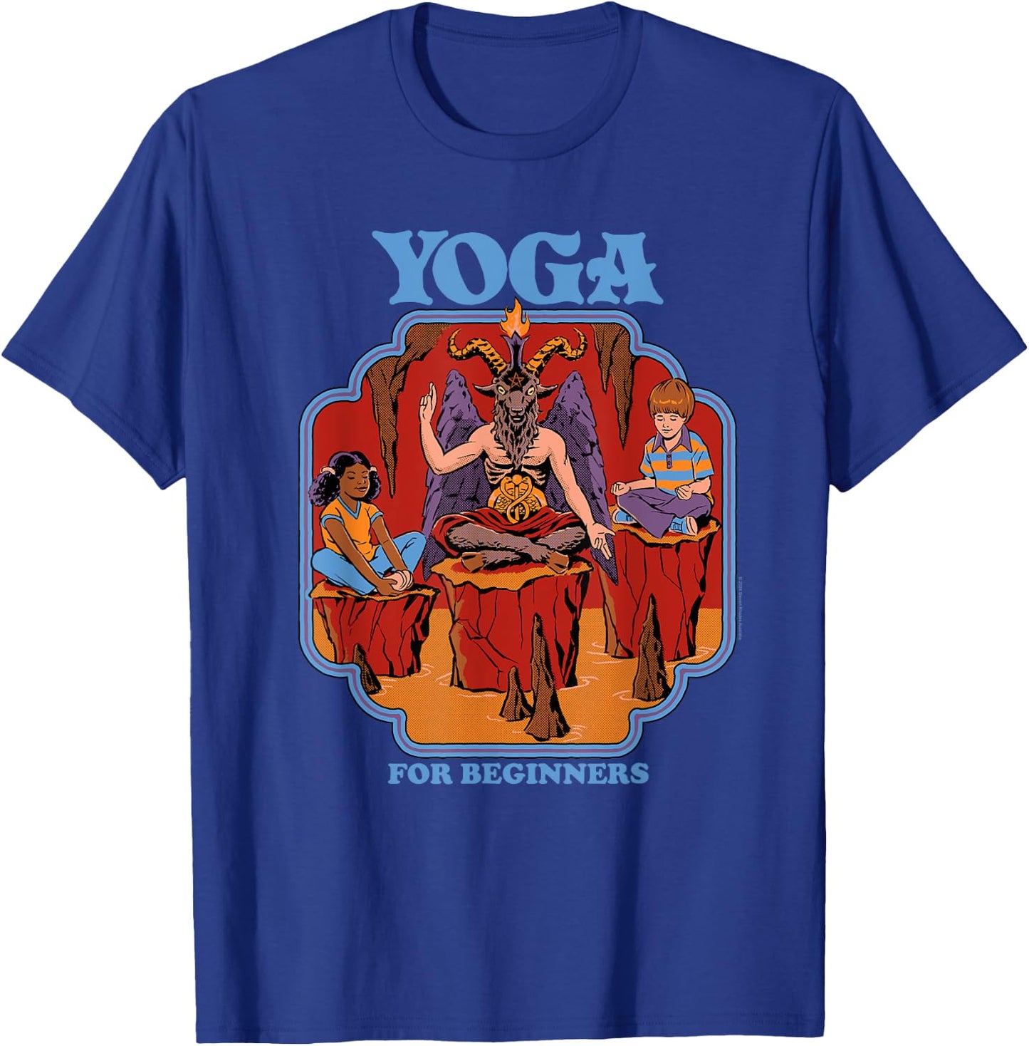 Steven Rhodes Yoga for Beginners Baphomet Demon Dark Humor T-Shirt - T-Shirt | Royal
