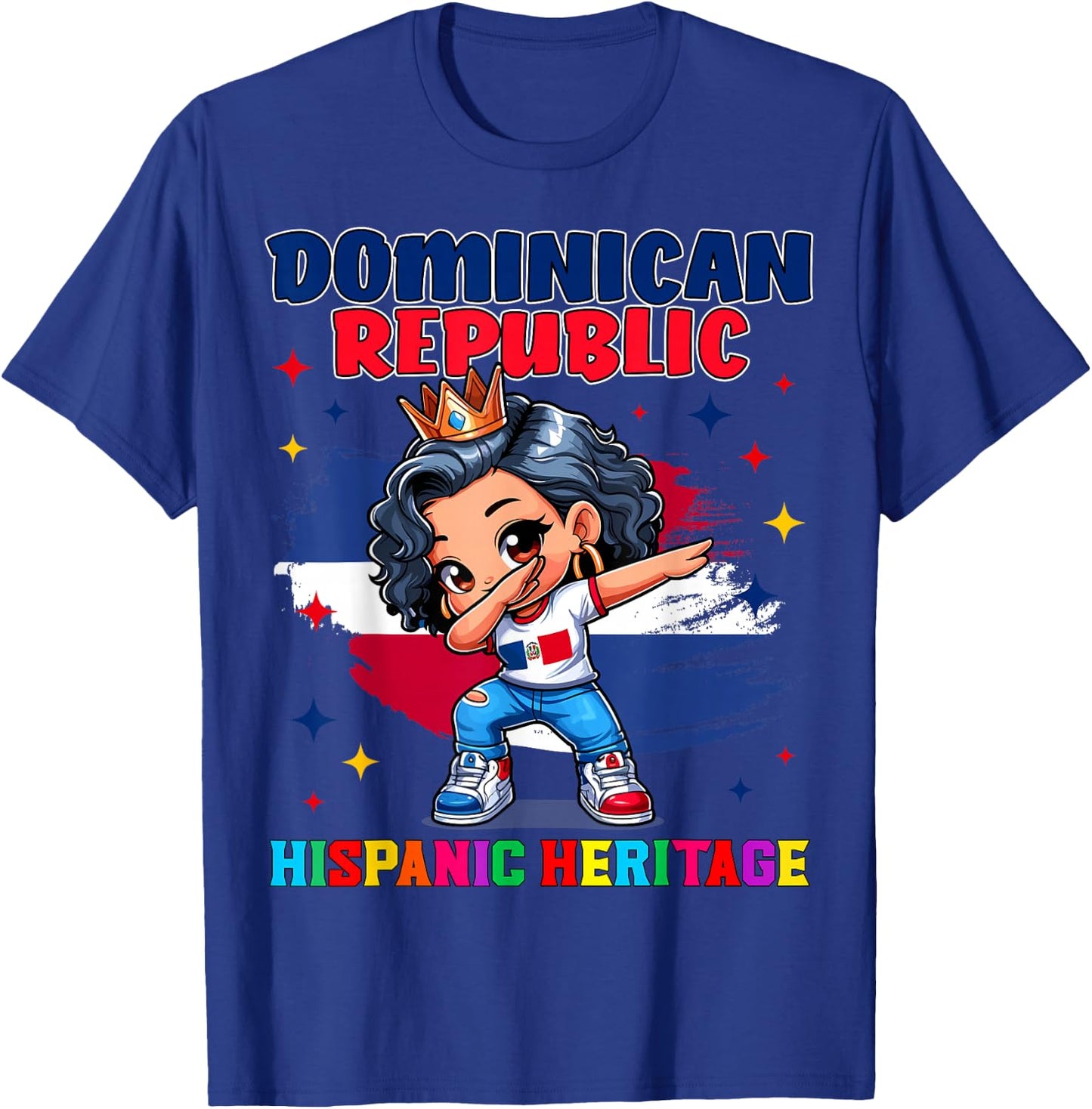 Dominican Republic Girl Hispanic Heritage Celebration kids T-Shirt - T-Shirt | Royal