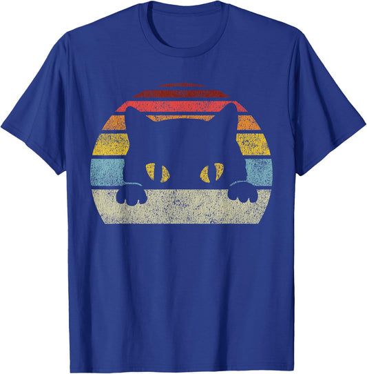 Cat Retro Style Vintage Black Kitten Cute Kitty Cats Lover T-Shirt - T-Shirt | Royal