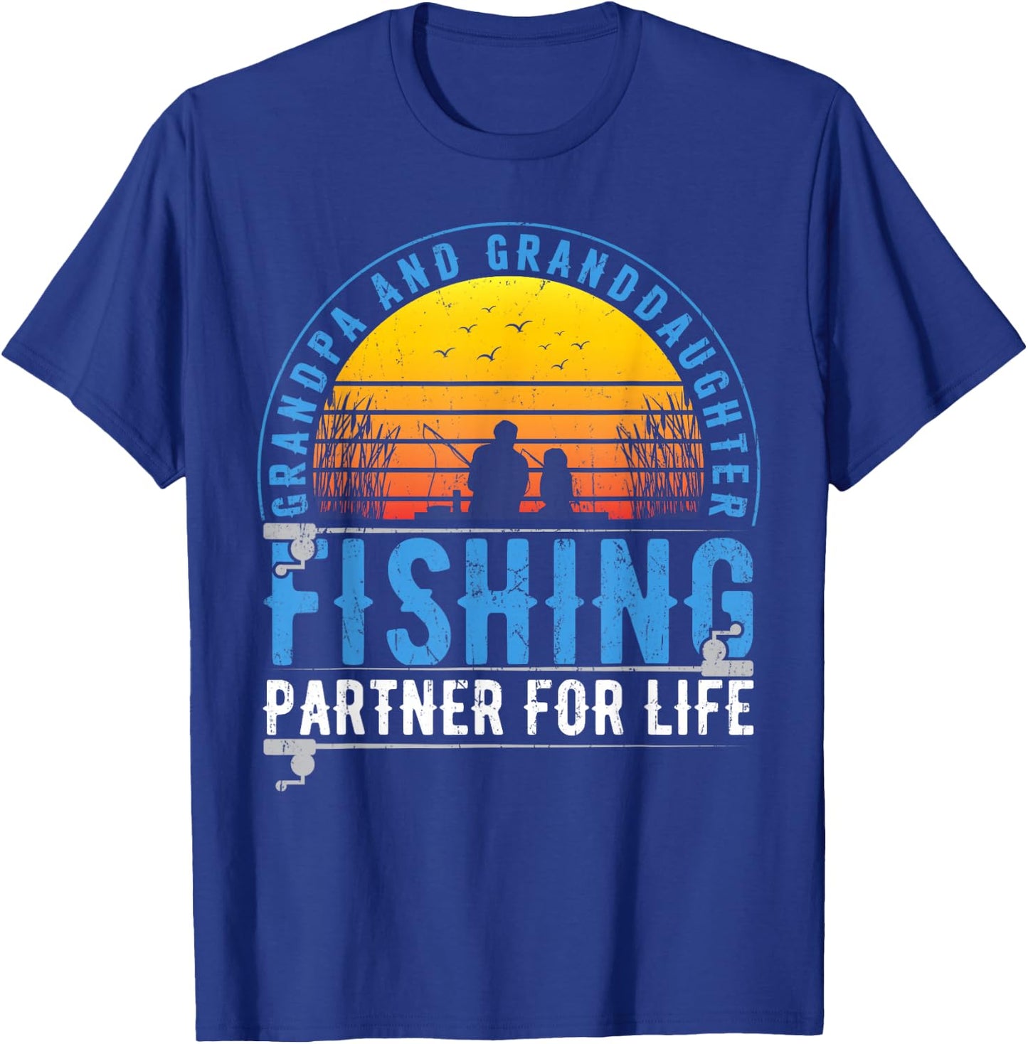 Grandpa And Granddaughter Fishing Buddies For Life Vintage T-Shirt - T-Shirt | Royal