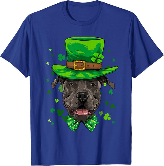 Pit Bull Leprechaun St Patricks Day Dog Pet Owner Lover T-Shirt - T-Shirt | Royal