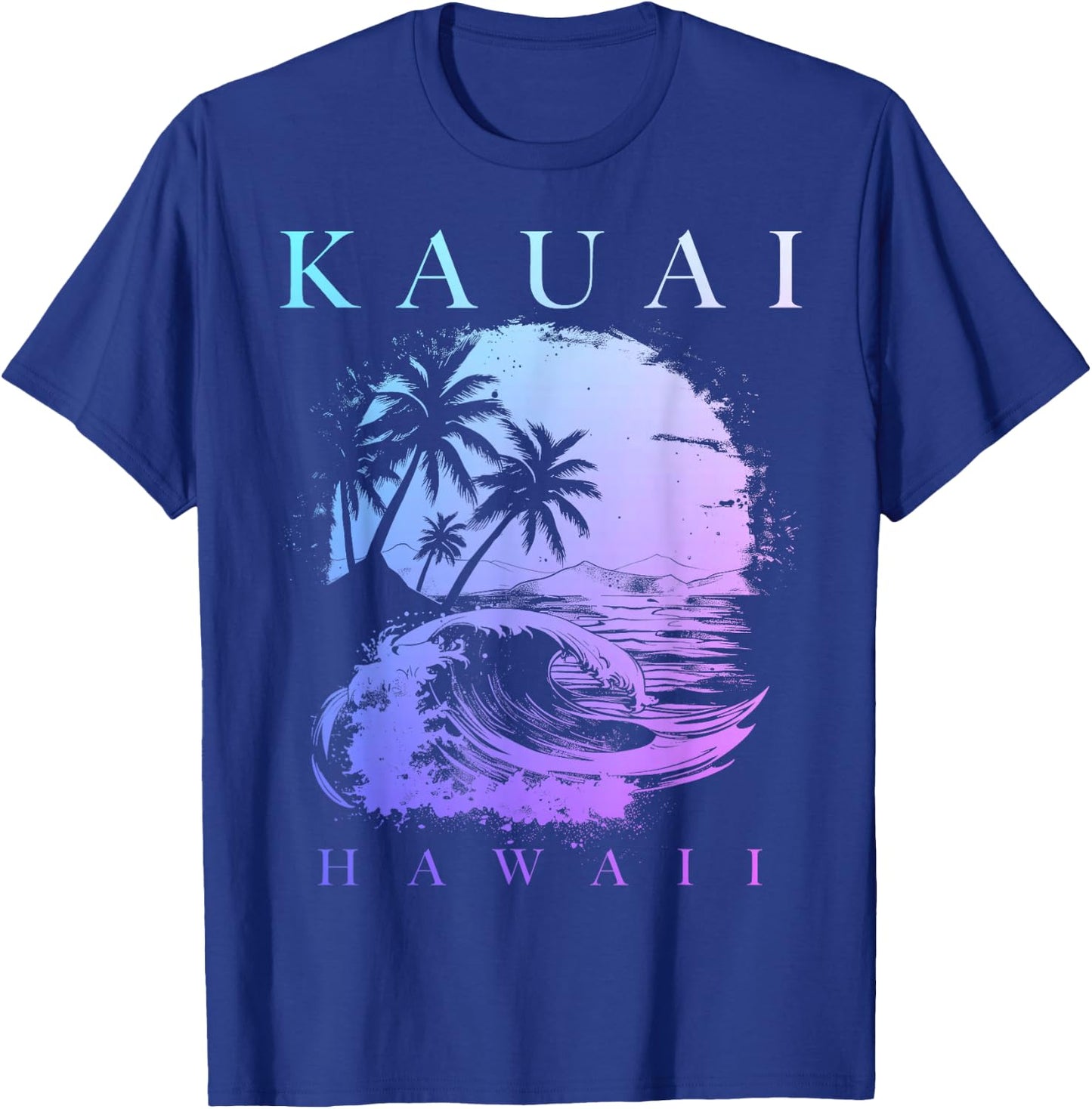 Kauai Hawaii Aloha Hawaiian Surf Surfer Vintage T-Shirt - T-Shirt | Royal