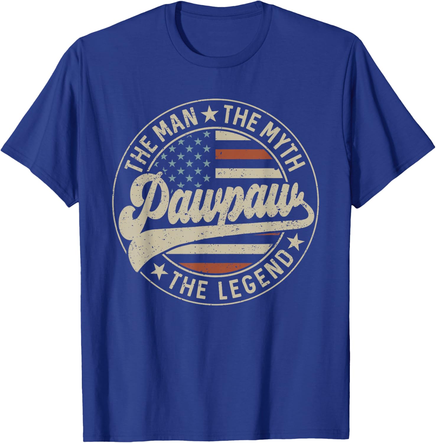 Pawpaw The Man The Myth The Legend Us Flag Father's Day T-Shirt - T-Shirt | Royal