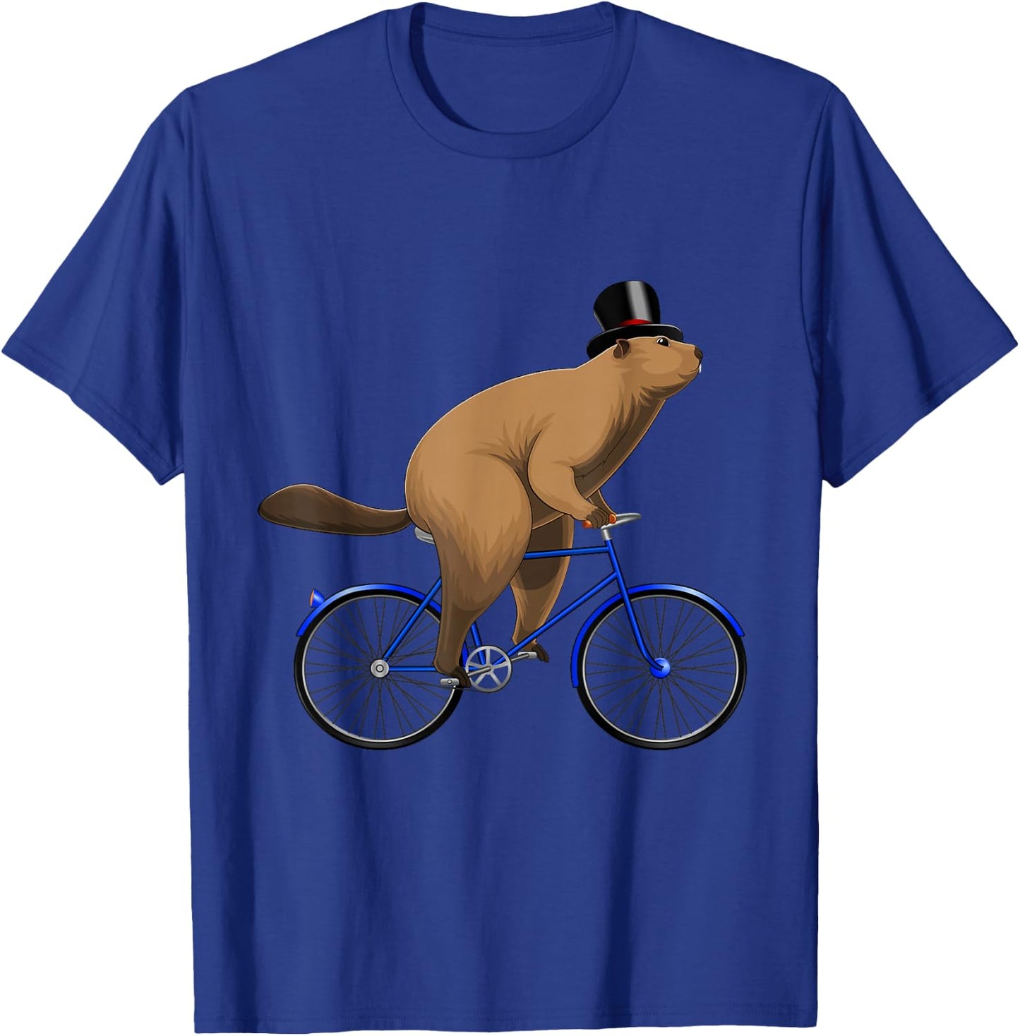 Happy Ground Hog Day Riding A Bike Bicycle Hat T-Shirt - T-Shirt | Royal