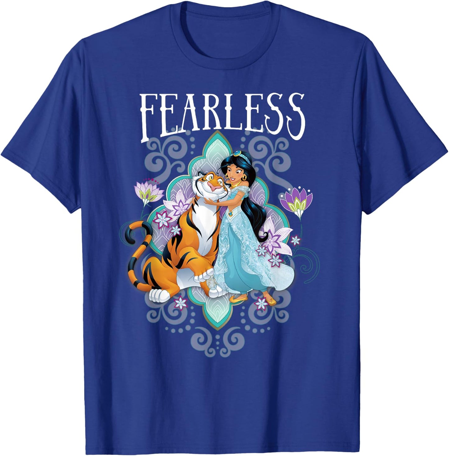 Disney Aladdin Jasmine and Rajah Fearless Mandala Portrait T-Shirt - T-Shirt | Royal