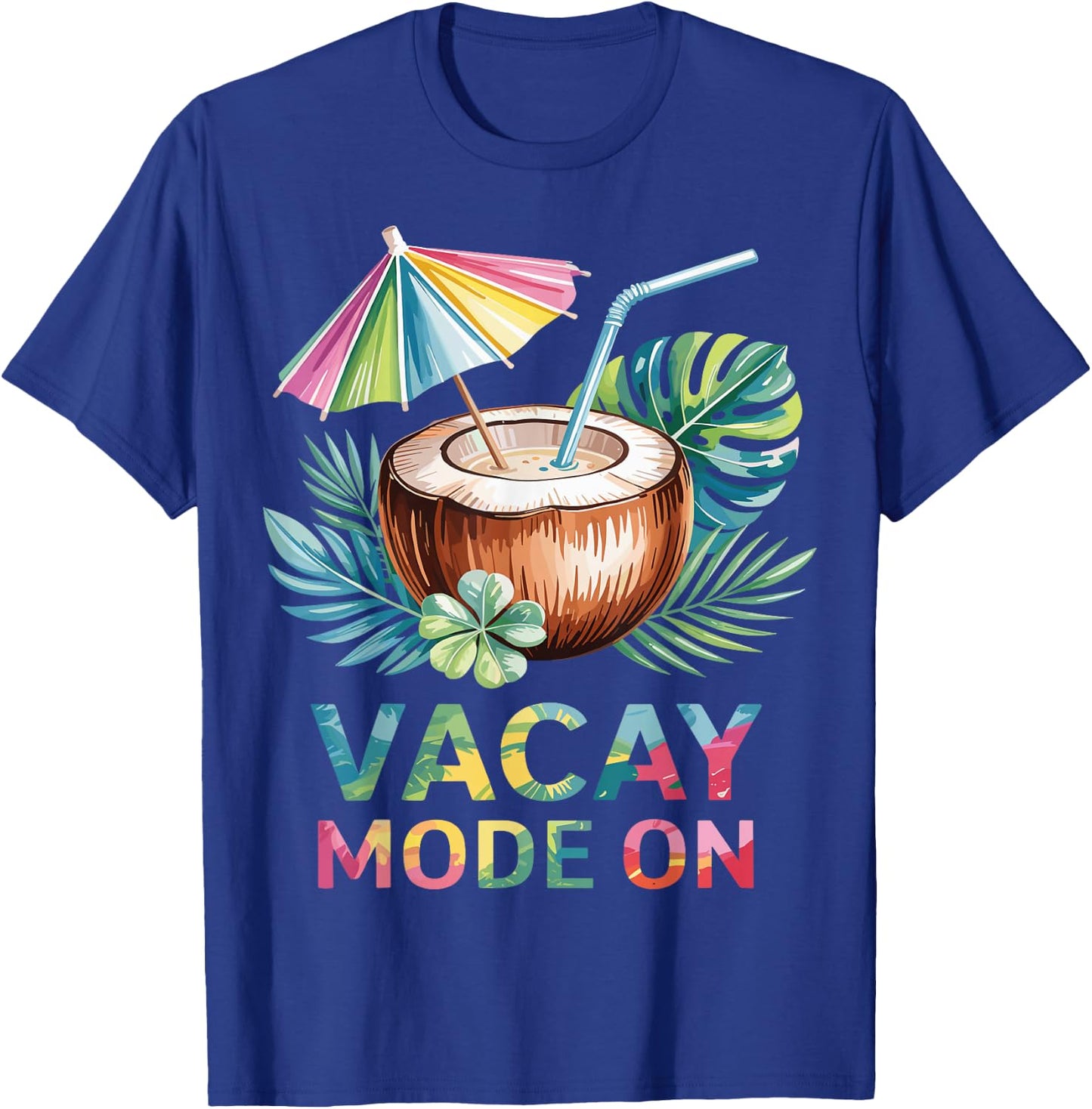 Vacay Mode On Cruise Life Tropical Coconut Travel Vacation T-Shirt - T-Shirt | Royal