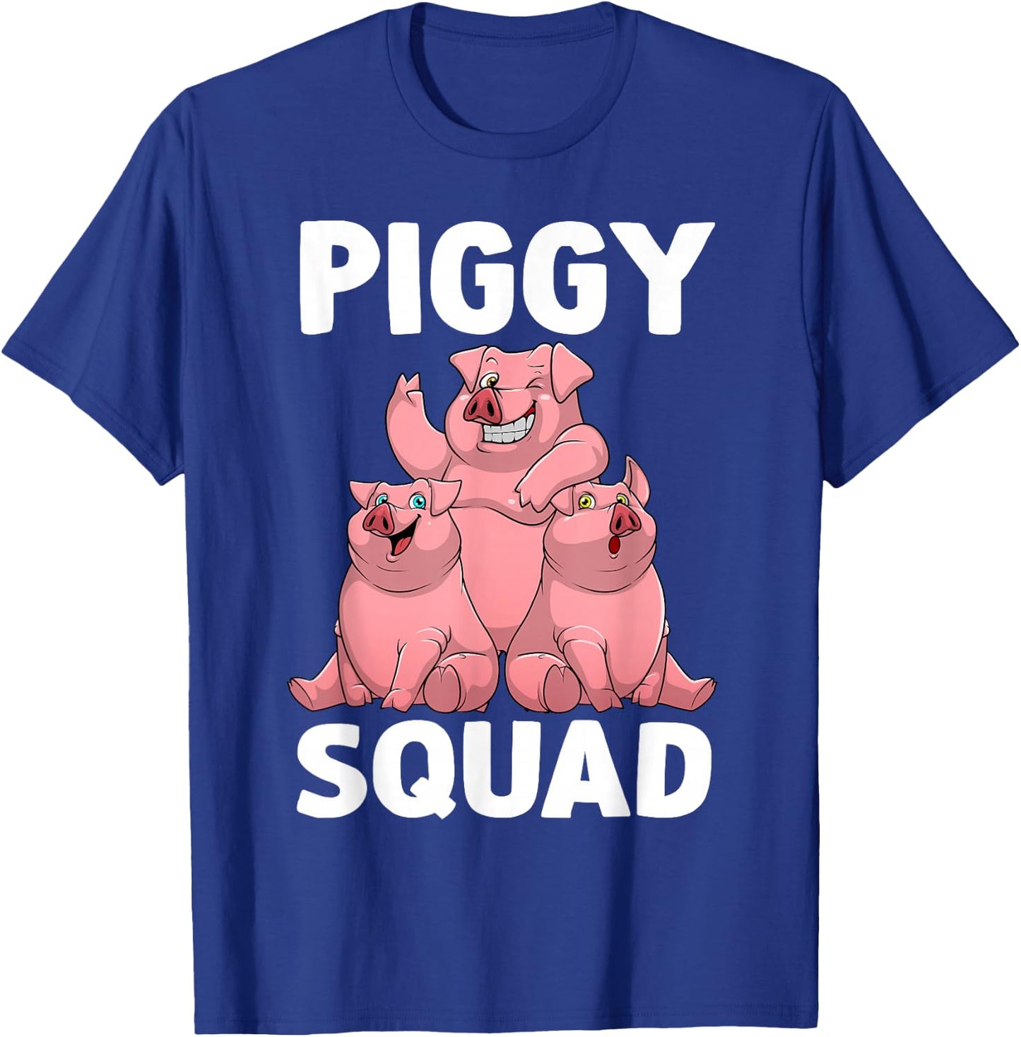 Funny Pig Lover Art Women Kids Piggy Squad Swine Pig T-Shirt - T-Shirt | Royal