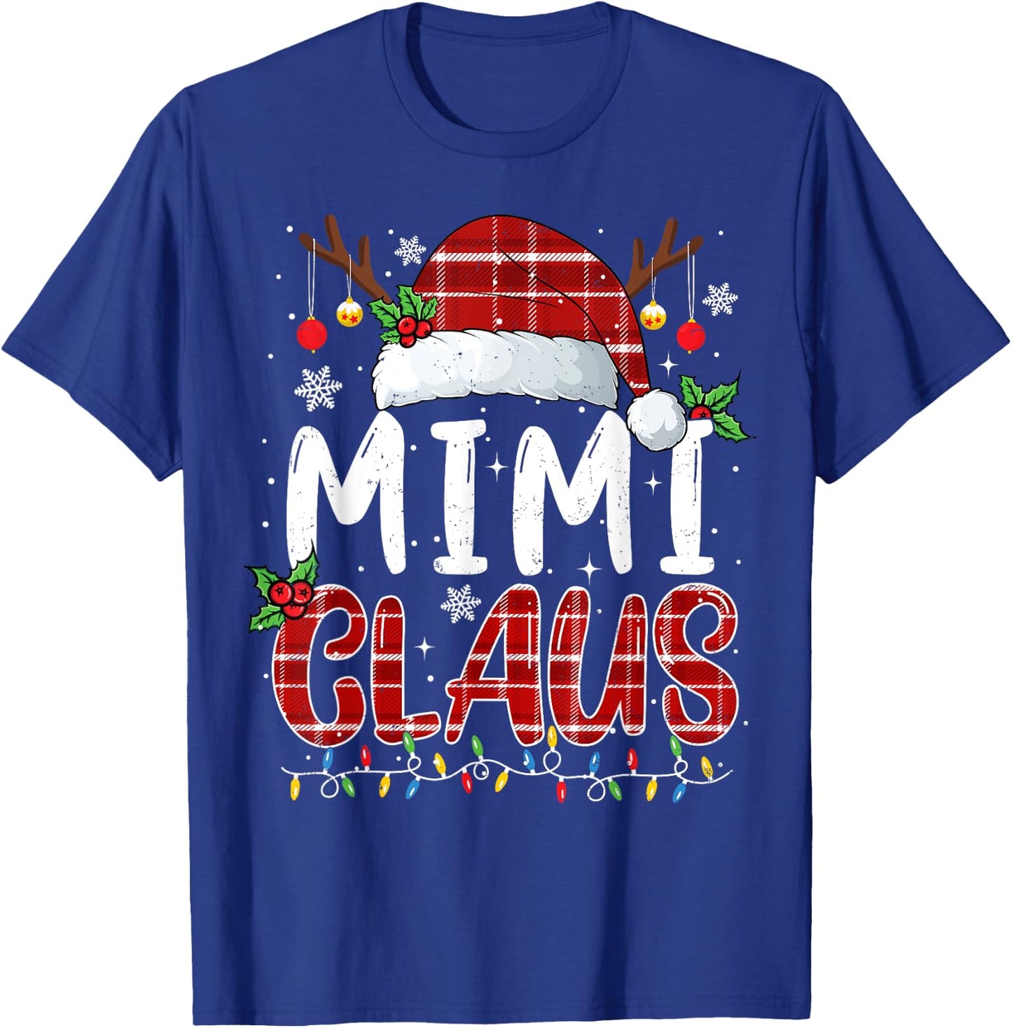 Mimi Claus Christmas Lights Pajama Family Matching T-Shirt - T-Shirt | Royal
