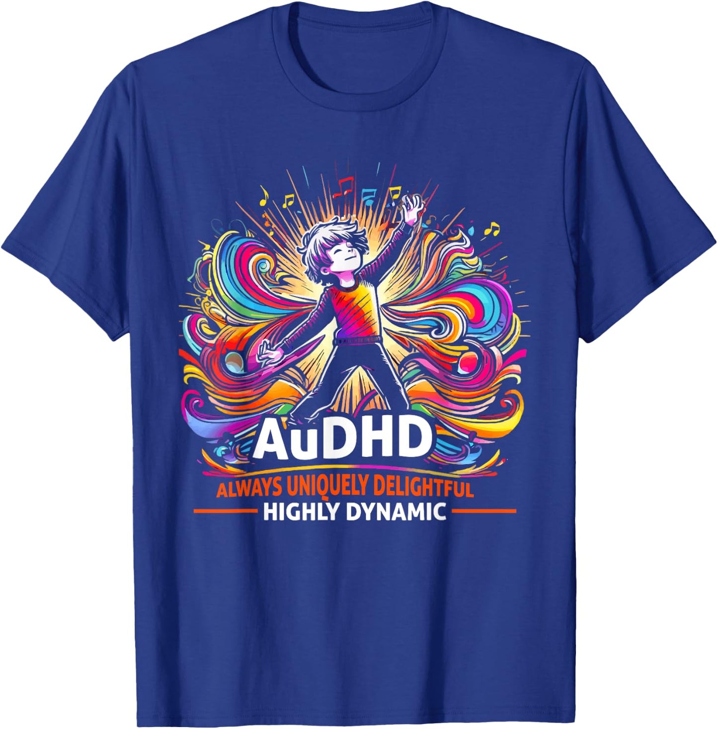 AuDHD Autism ADHD Autistic Spectrum Neurodiversity T-Shirt - T-Shirt | Royal