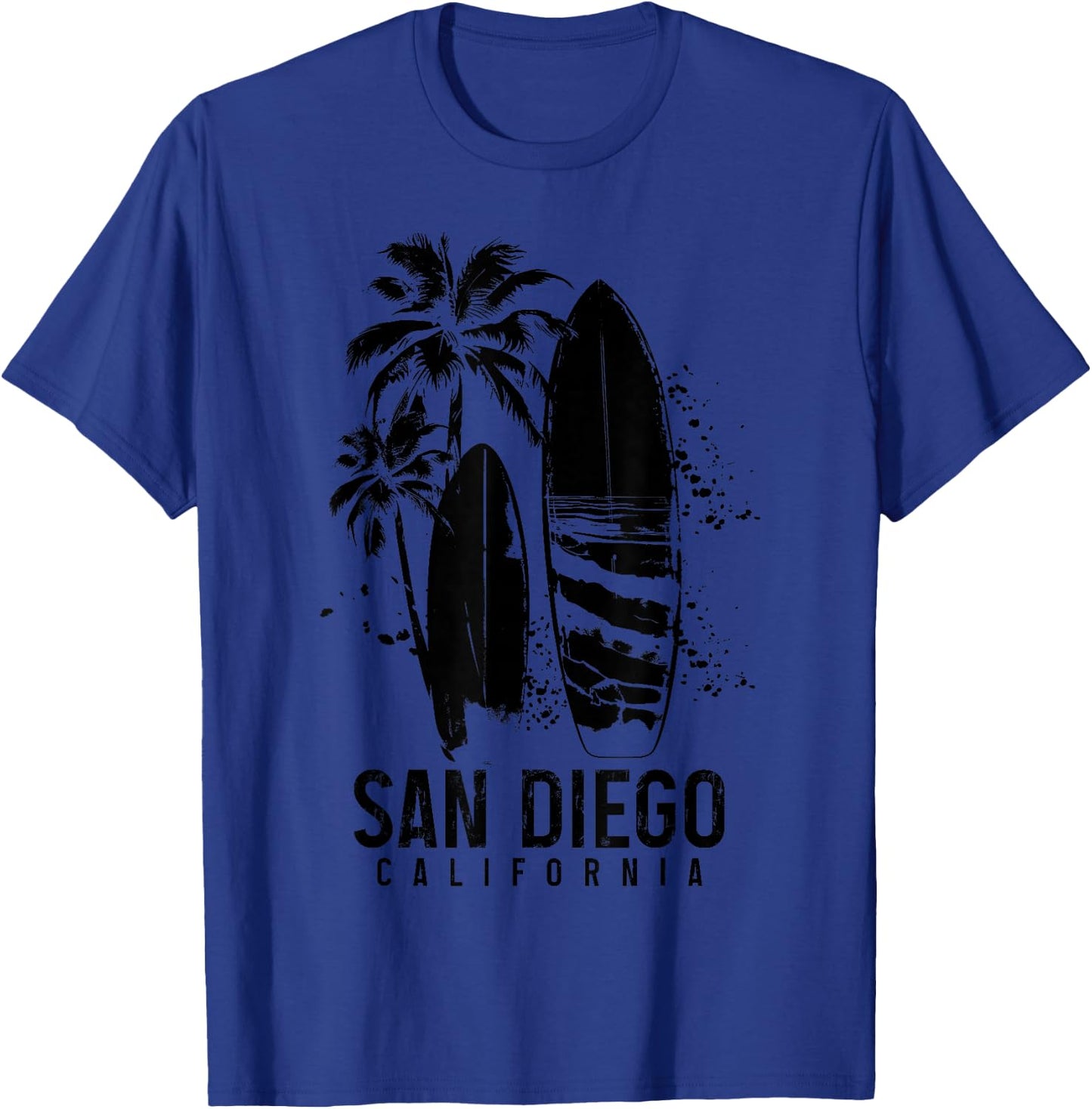San Diego California Surf Vintage Surfing Surfer T-Shirt - T-Shirt | Royal