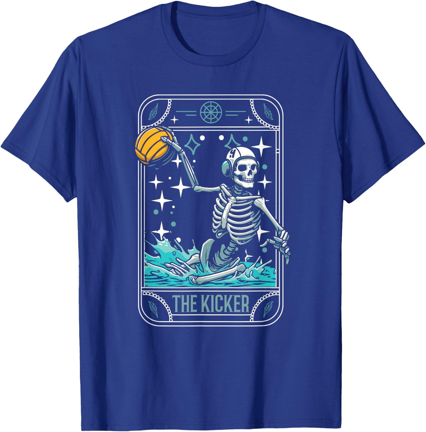 Water Polo - Player Waterpolo Sport Skeleton Tarot Card T-Shirt - T-Shirt | Royal