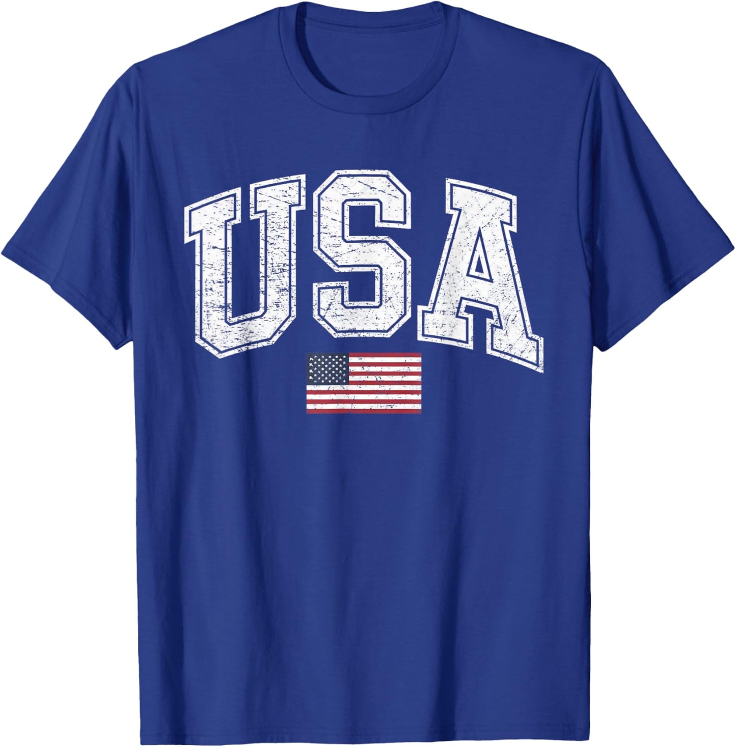 Vintage USA American Flag Women Men Kids Patriotic US Flag T-Shirt - T-Shirt | Royal
