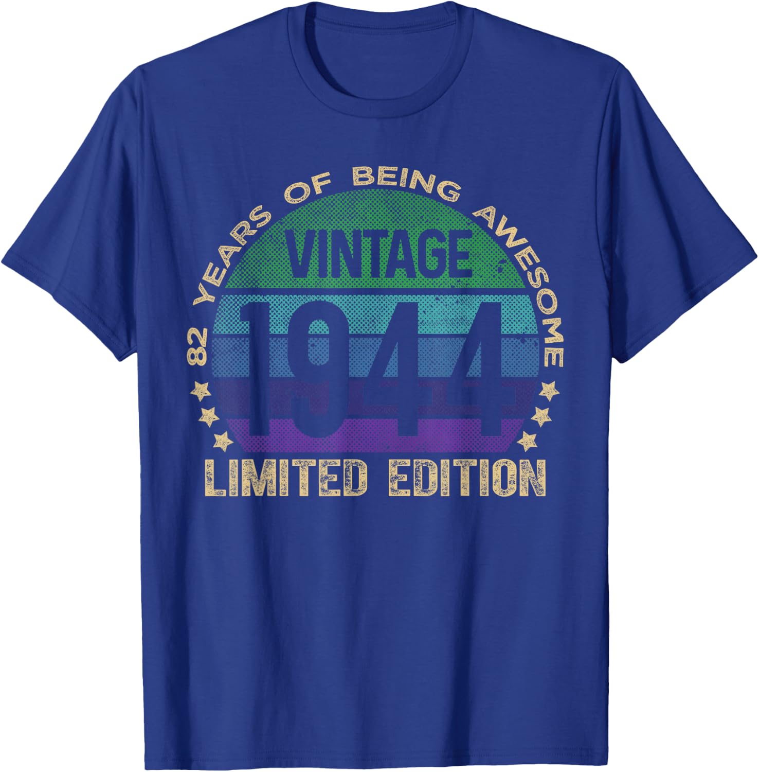 82 Year Old Gifts Vintage 1944 Limited Edition 82nd Birthday T-Shirt - T-Shirt | Royal