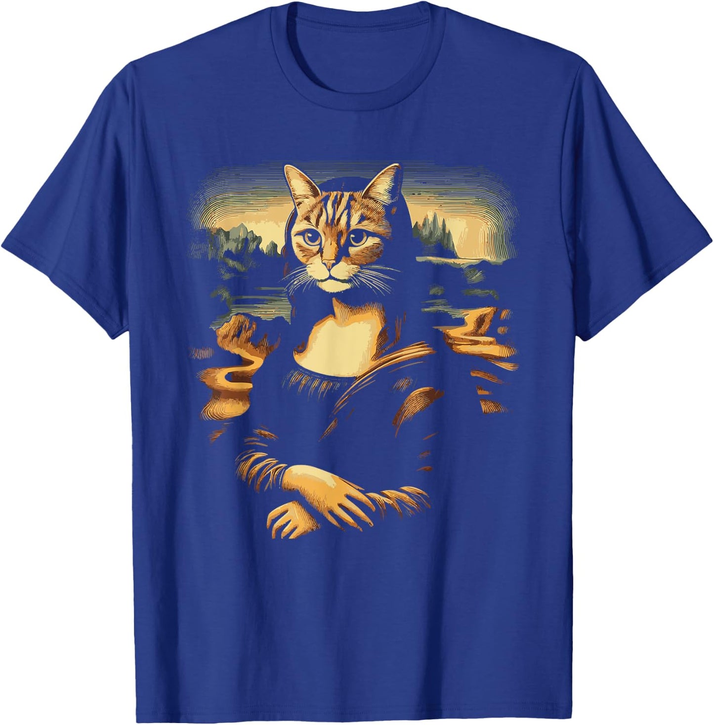 Monalisa With A Cat Face Funny Cat Lover Cat Memes Women Kids T-Shirt - T-Shirt | Royal