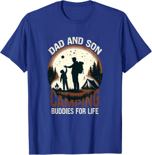Dad And Son Camping Buddies For Life - camp camping matching T-Shirt - T-Shirt | Royal