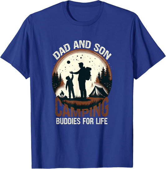 Dad And Son Camping Buddies For Life - camp camping matching T-Shirt - T-Shirt | Royal