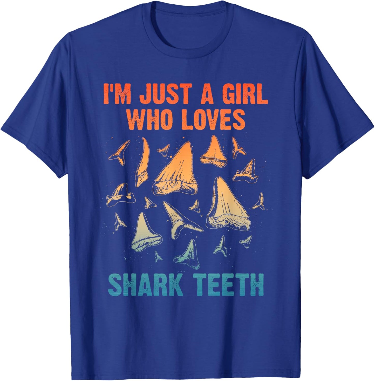 Cool Shark Teeth Art For Girls Women Fossil Megalodon Tooth T-Shirt - T-Shirt | Royal