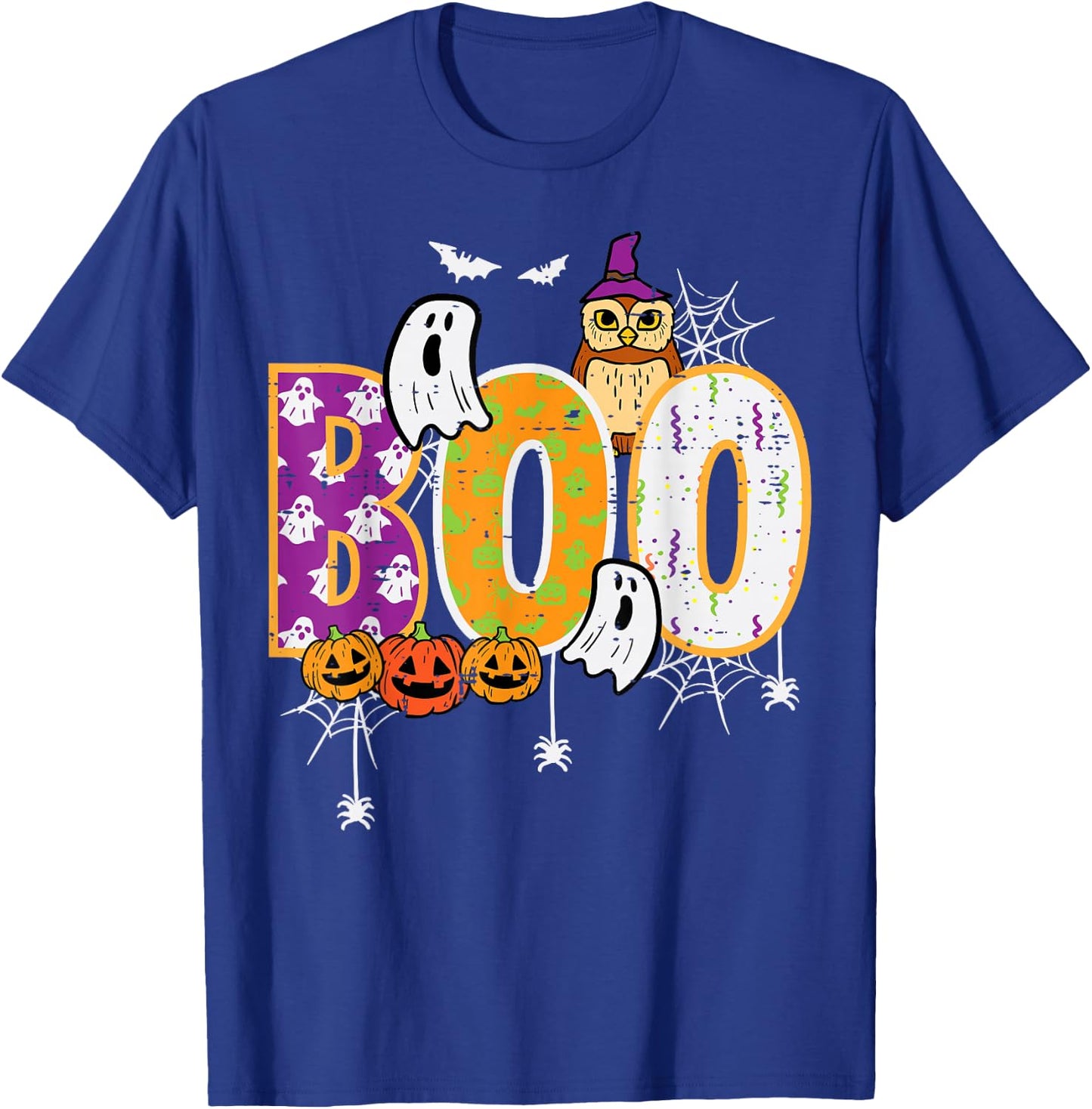 Halloween Boo Owl Cute Costume Boys Girls Kids Women Men T-Shirt - T-Shirt | Royal