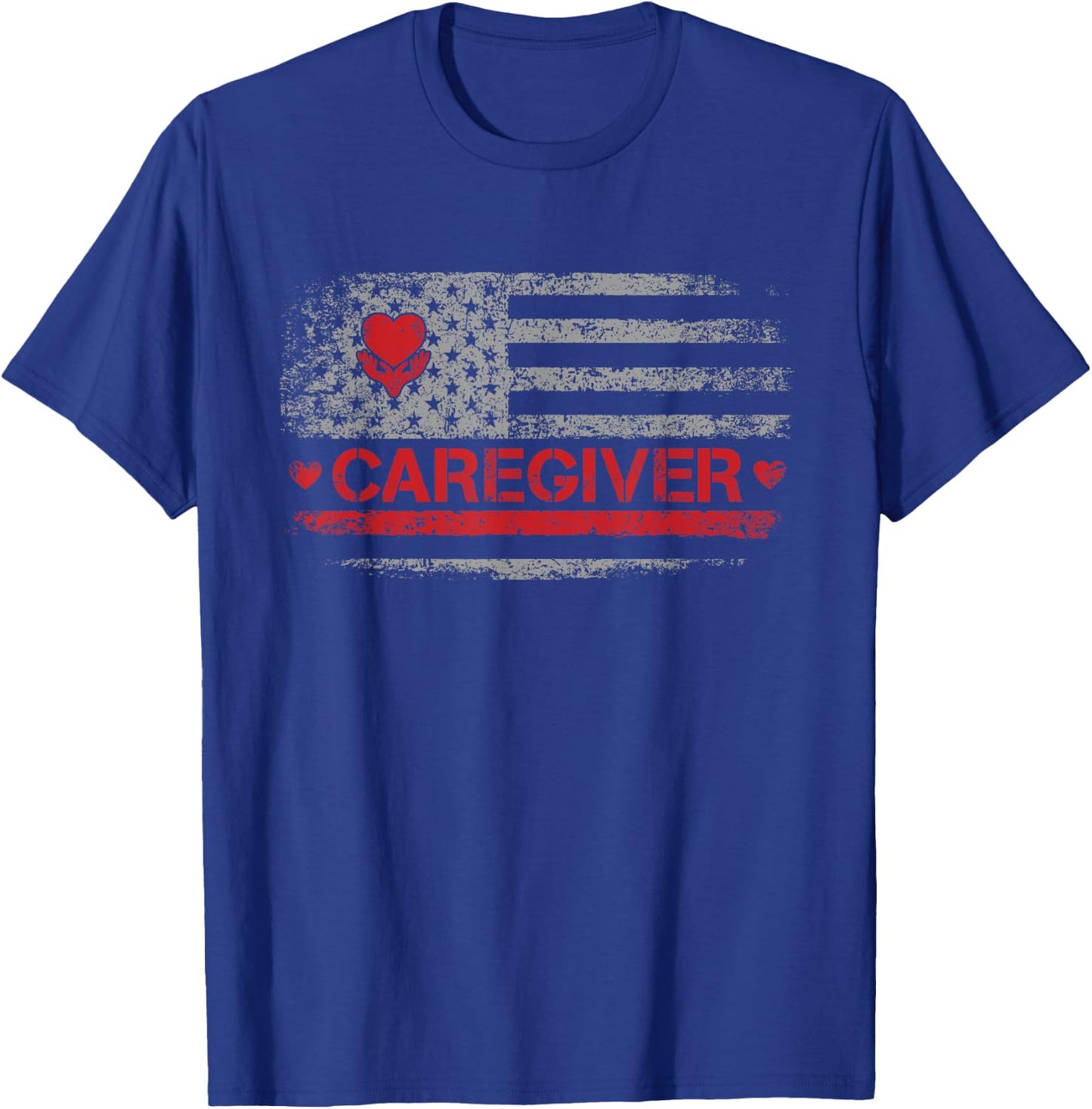 Caregiver Appreciation American Flag Design Men T-Shirt - T-Shirt | Royal