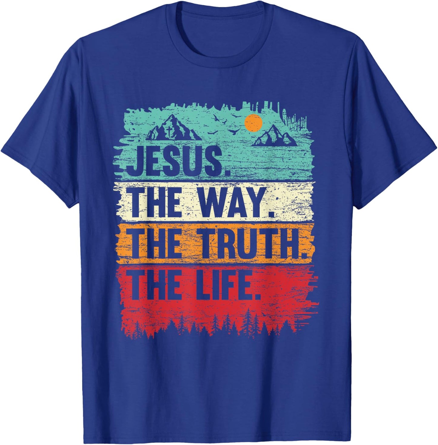 Boys Jesus Shirt The Way Truth Life Kids Christian Worship T-Shirt - T-Shirt | Royal
