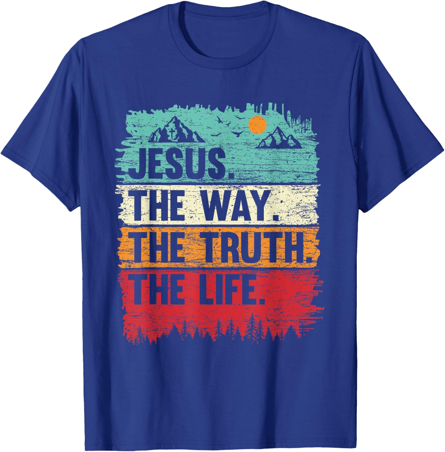 Boys Jesus Shirt The Way Truth Life Kids Christian Worship T-Shirt - T-Shirt | Royal