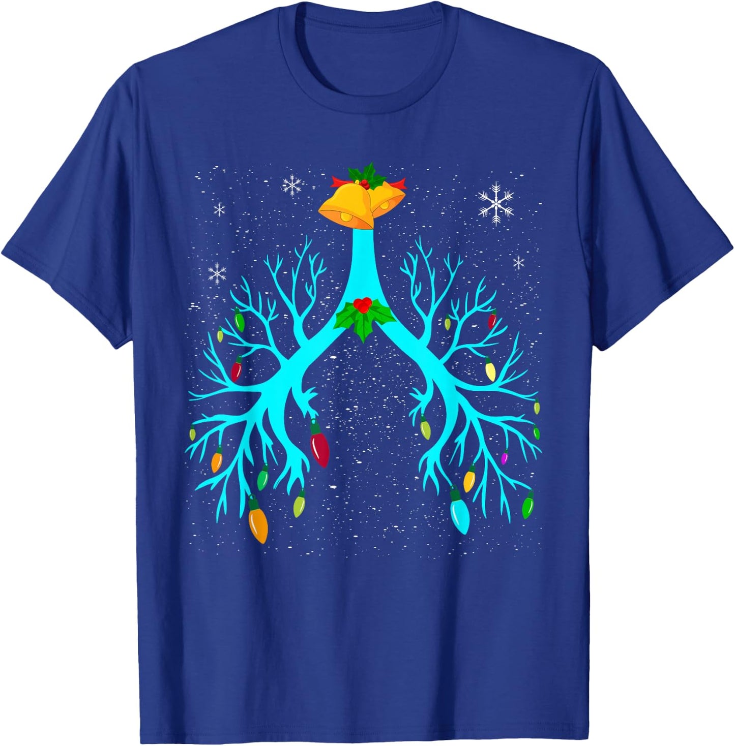 Respiratory Therapy Lung Christmas Xmas Light Ornament T-Shirt - T-Shirt | Royal