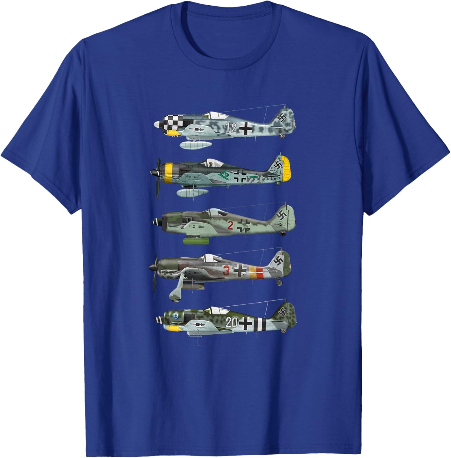Focke-Wulf Fw190 "Wurger" bird butcher WW2 fighter T-Shirt - T-Shirt | Royal