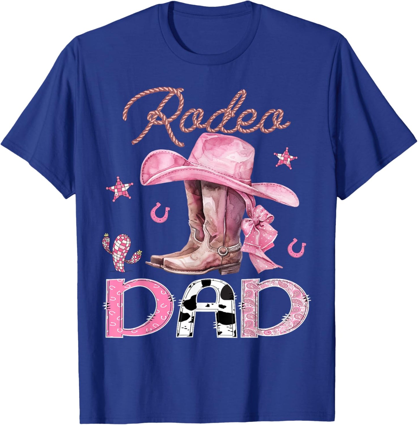 Rodeo Dad Pink Boots Coquette CowGirl Birthday Party T-Shirt - T-Shirt | Royal