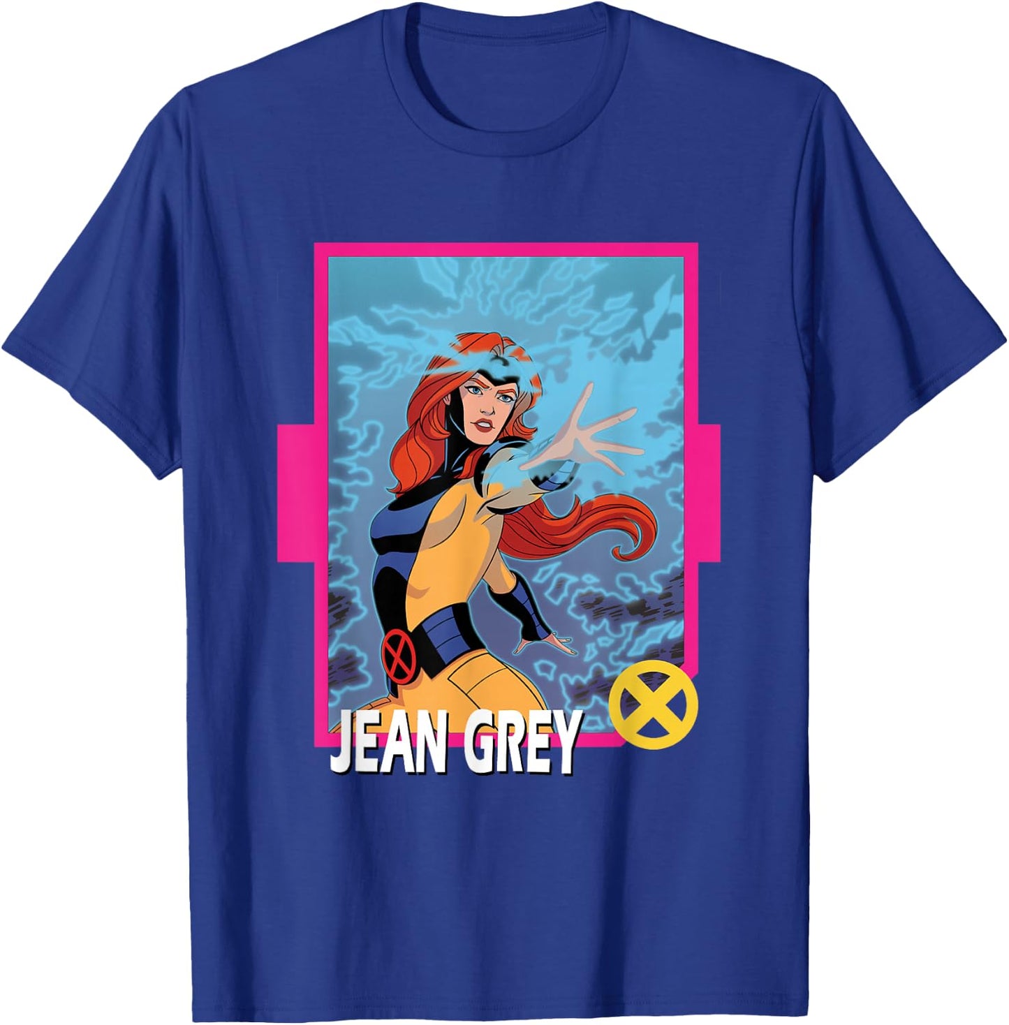 Marvel X-Men '97 Classic Jean Grey Vintage Super Hero Card T-Shirt - T-Shirt | Royal