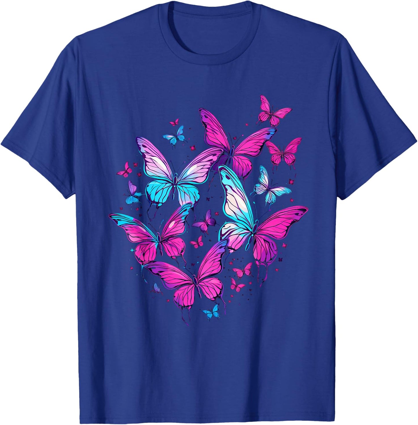 Butterfly Aesthetic Pink and Lila Butterflies Nature T-Shirt - T-Shirt | Royal
