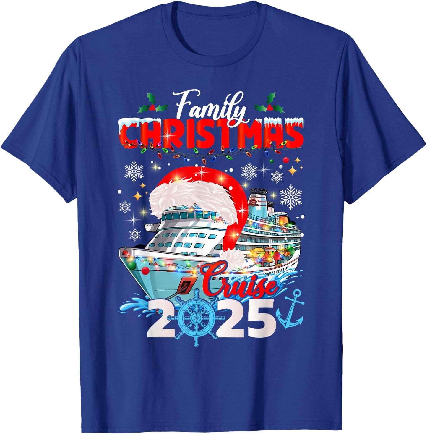 Family Christmas Cruise 2025 Winter Cruising Matching T-Shirt - T-Shirt | Royal