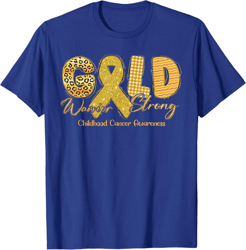 Gold Warrior Strong Childhood Cancer Awareness Gold Ribbon