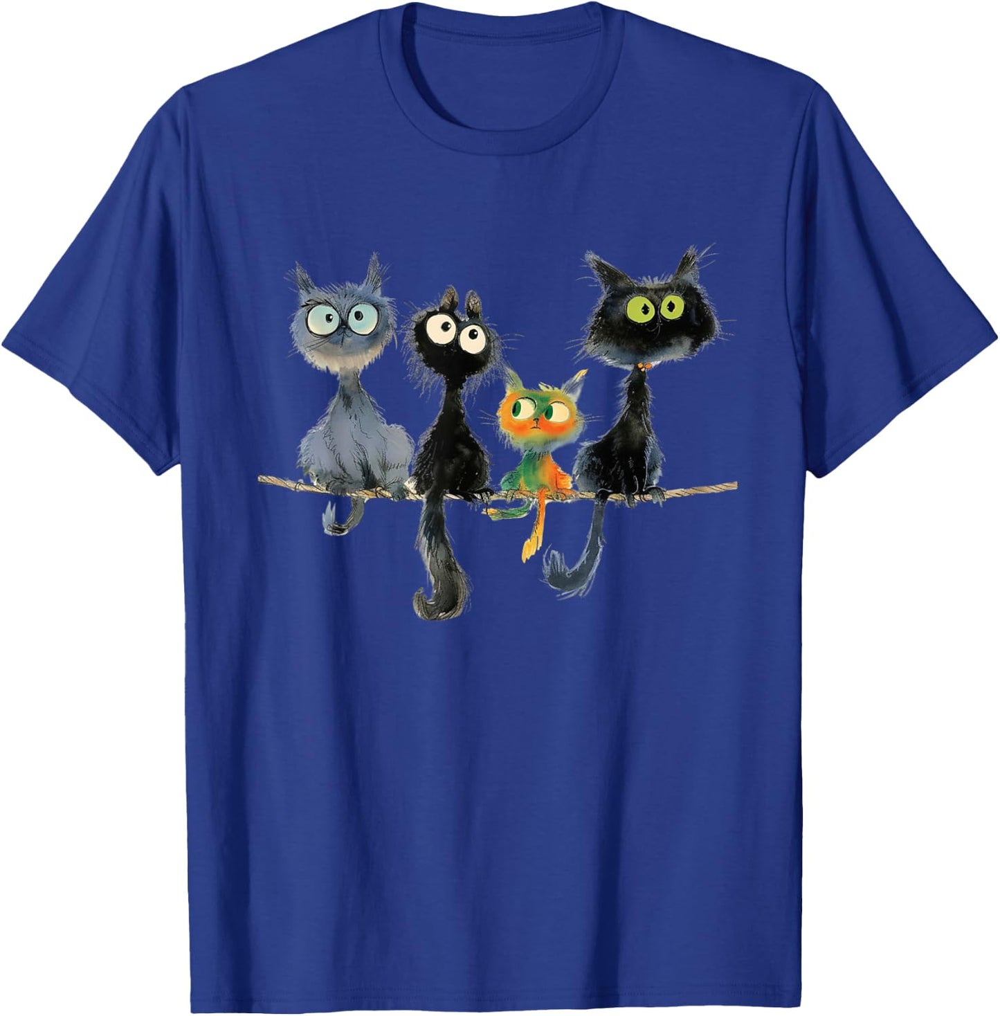 Whimsical Mid-Century Modern Look Cats 50& 60s Style T-Shirt - T-Shirt | Royal