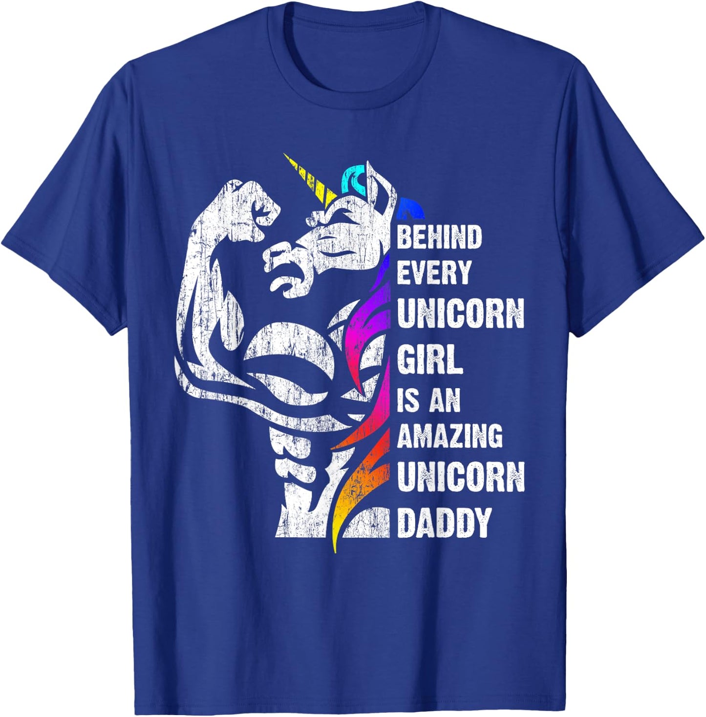 Unicorn Dad Dadacorn Dadicorn Daddycorn Inspirational Quote T-Shirt - T-Shirt | Royal