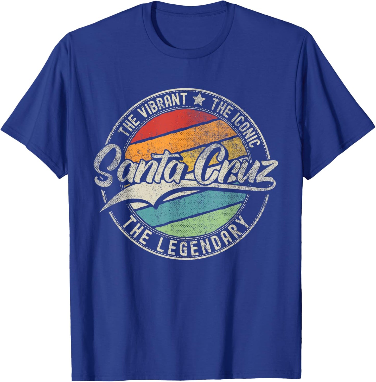 Santa Cruz CA | California | Vintage Distressed T-Shirt - T-Shirt | Royal