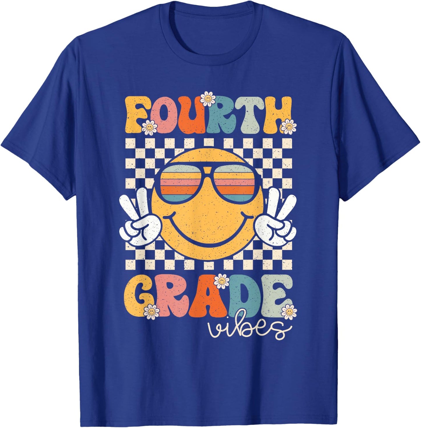 Fourth Grade Vibes Smile First Day of School 4th Grade Team T-Shirt - T-Shirt | Royal
